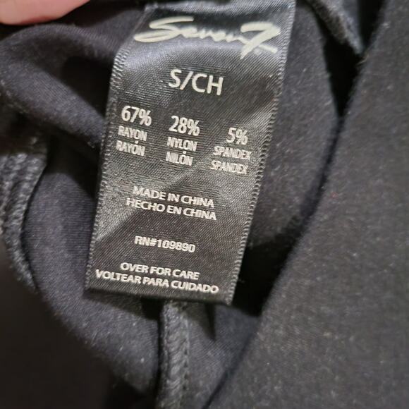 Seven7 Black Pull on Legging Ponte 4 Way Stretch Pants Scallop Hem, Sz S - Picture 4 of 8